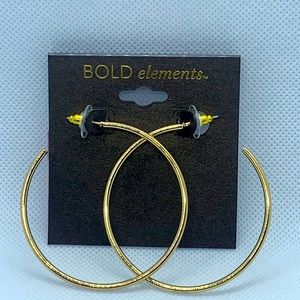 ❤️ BOLD Elements 2” Gold-Toned Hoops